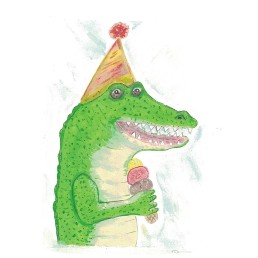 PARTY TIME Gator High Quality Giclée Art Print